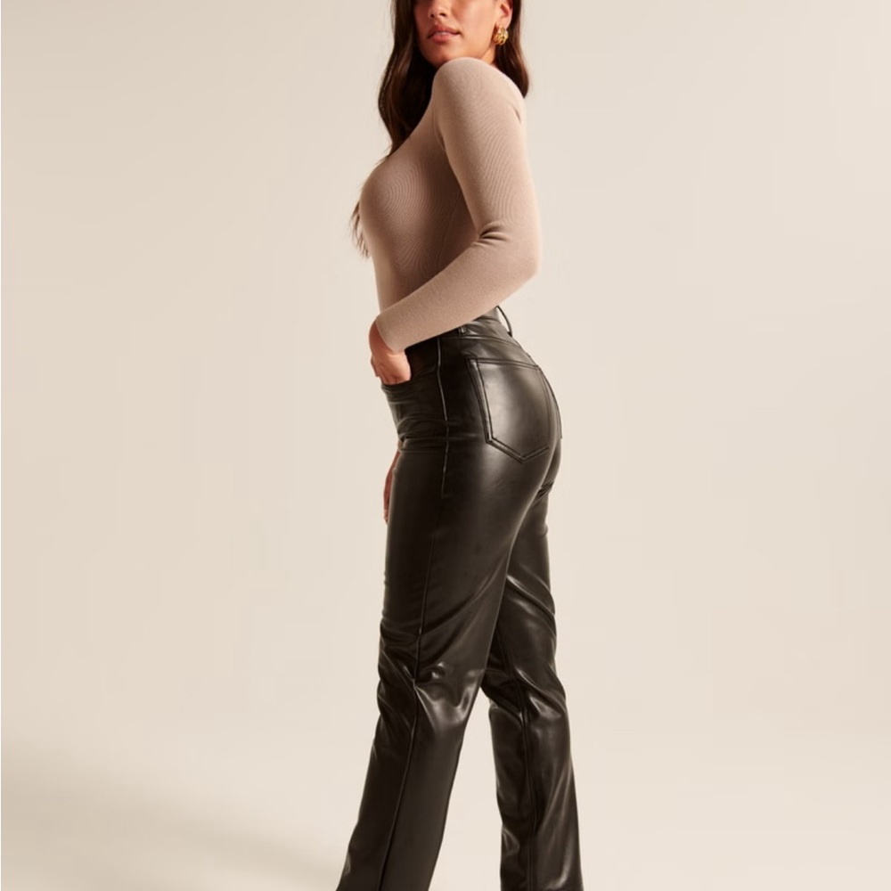 Abercrombie & Fitch Leather Pants Curve Love - Picture 6 of 9